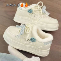 Girls' Winter Warm Casual Sneakers with Plush Lining