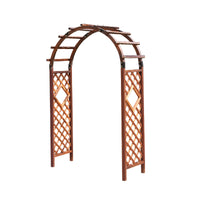 Wooden Garden Arch with Planter Boxes and Trellis Gate for Climbing Plants, Outdoor Patio Decor