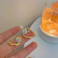 Sparkling Zirconia Copper Hoop Earrings for Women, French Style Huggie Earrings