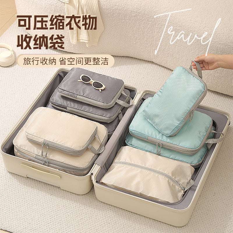 4-Piece Travel Compression Packing Cubes Set for Luggage Organization