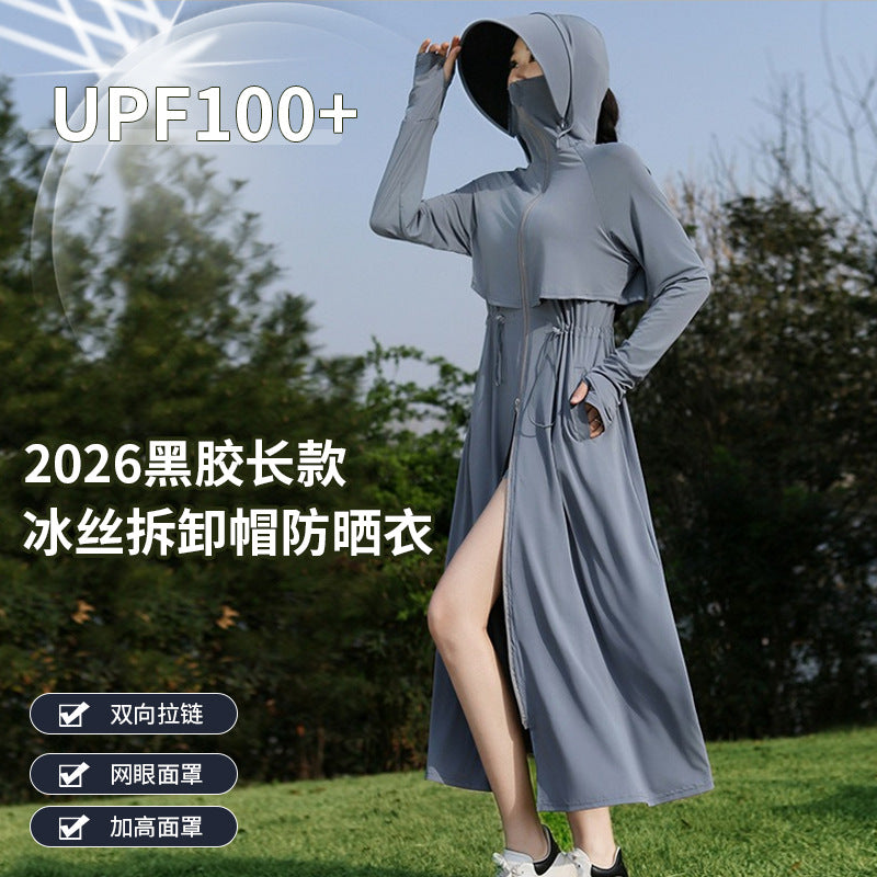 Women's UPF 50+ Hooded Sun Protection Jacket, Lightweight Cooling Long Sleeve Cover-Up