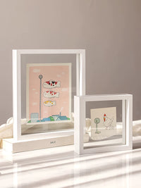 Double-Sided Transparent Photo Frame for Desk Display, DIY Pressed Flower Specimen, Instant Photo Holder