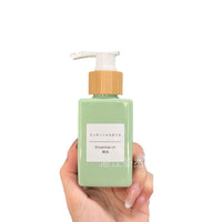 100ml Flat Square PET Lotion Dispenser Bottle with Bamboo Pump for Skincare and Hand Sanitizer