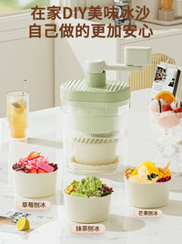 Manual Ice Shaver Machine for Home Use, Hand-Crank Snow Cone Maker for Kids, Portable Ice Crusher for Shaved Ice and Smoothies