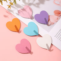 Heart-Shaped Self-Adhesive Hooks for Home and Kitchen, No-Drill Strong Wall Hangers