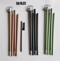 Outdoor Camping Lantern Stand with Double Head Stainless Steel Hooks, Foldable Aluminum Alloy Pole