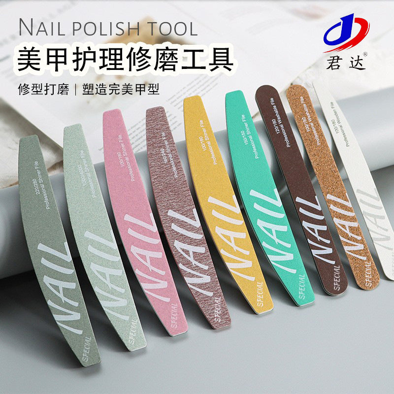 Professional Double-Sided Nail File Washable Sponge Buffer Polishing Strip for Manicure Pedicure