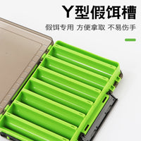 Double-Layer Wooden Lure Box with Handle, Large Capacity Fishing Tackle Storage for Minnow Baits