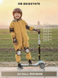BEYI 2-in-1 Foldable Kids Scooter with Flashing Wheels, Adjustable Height for Ages 2-14
