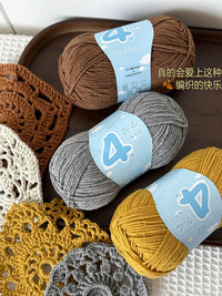 Combed Cotton Milk Yarn Ball for Hand Knitting and Crochet DIY Crafts