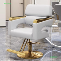 Minimalist Modern Salon Chair for Hair Stylists, Commercial Barber Styling Chair with Rotary Function