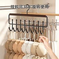 Wooden Hanger for Camisoles, Bras, Bags, and Hats - Space-Saving Closet Organizer with Multiple Hooks