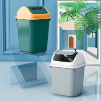 Household Waste Bin with Lid for Bathroom Kitchen Living Room Bedroom, Large Capacity Sealed Swing Lid Storage Bin