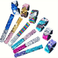 Reversible Sequin Mermaid Snap Bracelet for Kids, Party Favors & Gifts