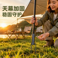Dual-Tooth Ground Insert Fishing Umbrella Tent Pole Holder Sunshade Base Outdoor Ground Spike