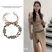Women's Vintage Ethnic Style Woven Waist Rope Belt for Dresses and Casual Wear