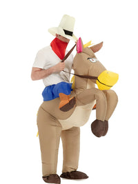 Inflatable Cowboy Rider Costume for Adults - Funny Party Cosplay Outfit
