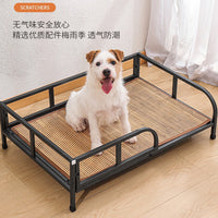 Elevated Pet Cot with Metal Frame, Moisture-Proof, All-Season Dog Bed for Small to Medium Breeds