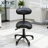 Ergonomic Saddle Stool with Backrest for Dental, Medical, Beauty, and Salon Professionals
