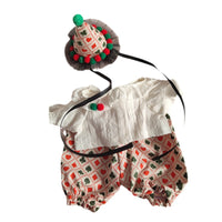 30cm LinaBear Clown Outfit Set - White Shirt & Plaid Pants for Medium Teddy Bear Doll Clothes