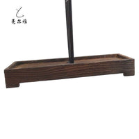 3-Tier Vintage T-Bar Carbonized Wood & Iron Necklace Display Stand
