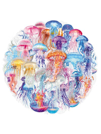 100 Pcs Cute Colorful Jellyfish Transparent Stickers for Scrapbooking, Laptops, Water Bottles, Helmets, and More