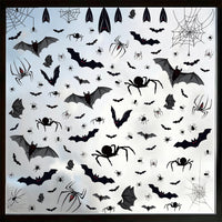 Halloween Static Cling Window Decals - Spooky Bat Spider Stickers for Living Room Bedroom Party Decor