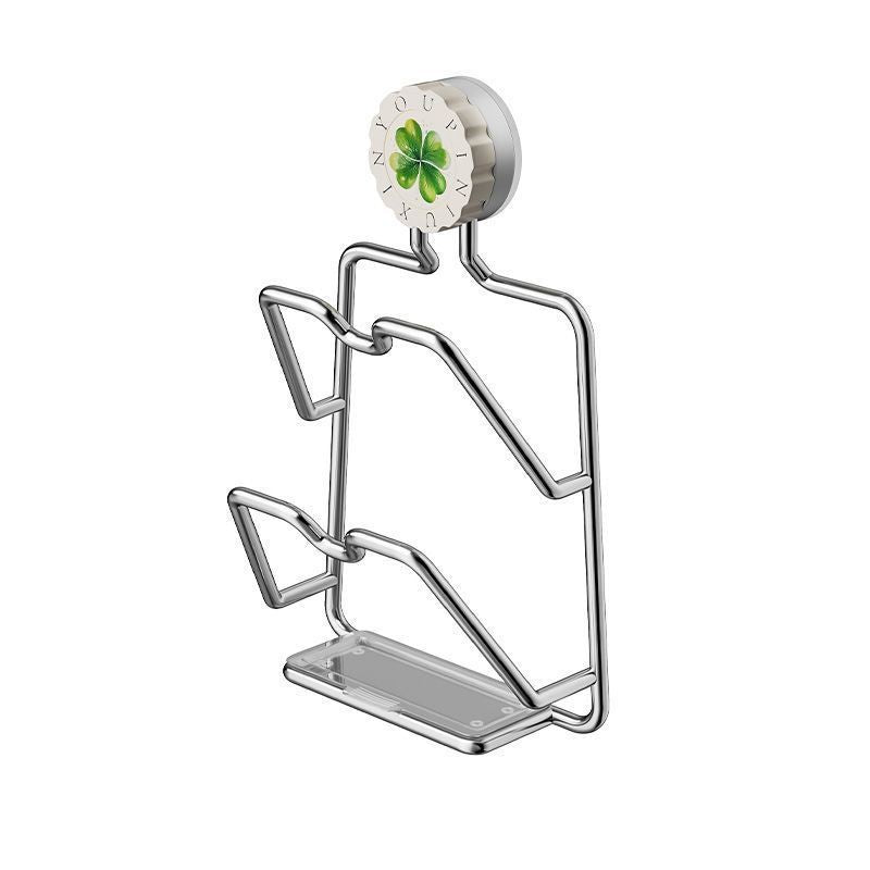 Multi-functional Kitchen Pot Lid Holder Wall Mounted No-Drill Suction Cup Storage Rack