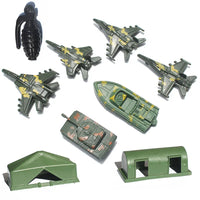 WWII Military Model Playset with Soldiers, Tanks, Planes, and Naval Vessels