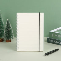 Thickened PP Cover Twin-Coil Notebook with Elastic Band, A4/B5/A5/A6 Blank/Grid Pages for Study