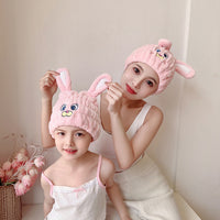Coral Fleece Unicorn Hair Drying Cap for Adults and Children, Super Absorbent Cartoon Bath Towel