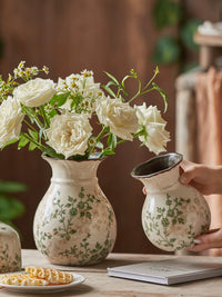 New Chinese Style Ceramic Floral Vase and Tissue Box Set for Living Room Decor