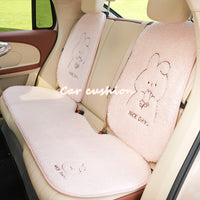 Cute Cartoon Plush Car Seat Cushion Set for Winter - Thickened Warm Seat Cover