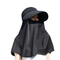 Women's Summer Sun Hat with Detachable Neck Flap, UV Protection, Ponytail Hole