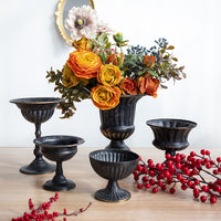 Vintage Black Distressed Floral Vase for Home Decor and Events