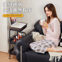 3-Tier Mobile Storage Cart with Adjustable Tabletop and Drawers for Home, Snacks, and Sofa Side