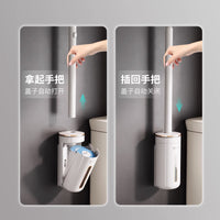 Disposable Toilet Brush with Wall-Mounted Holder and Scented Refills