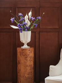 French Vintage White Ceramic Vase for Home Decor and Flower Arrangements