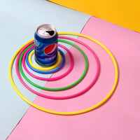 Ring Toss Game for Kids, Solid and Hollow Plastic Rings for Outdoor Carnival Party Favors