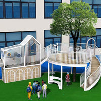 Outdoor Large Combination Slide for Kindergarten and Community Playgrounds, Non-Standard Climbing Play Equipment