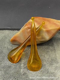 Resin Gua Sha Massage Tools for Face, Eyes, Head, and Body - Amber Meridian Scraping Sticks