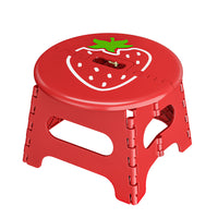 Foldable Portable Plastic Stool for Kids and Adults, Thickened Fruit-Themed Round Stool for Home, Outdoor, and Storage