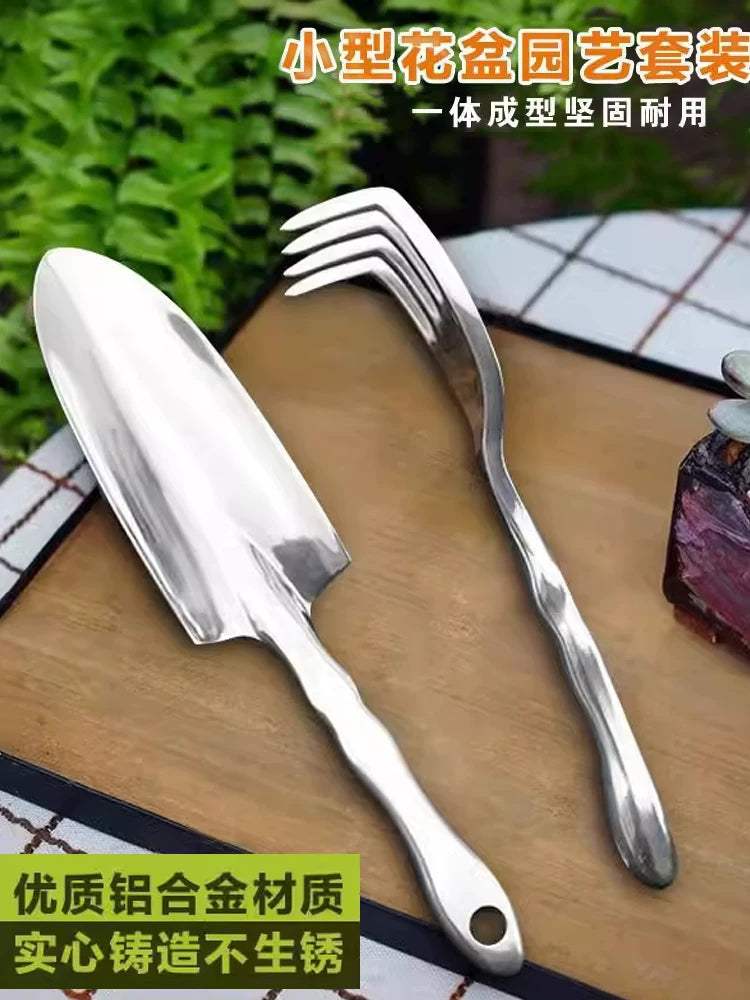 Gardening Hand Tool Set for Planting and Potting, Soil Digging Trowel and Rake