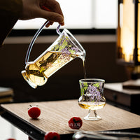 Wisteria Blossom Heat-Resistant Glass Teapot Set with Gongdao Cup and Teacups