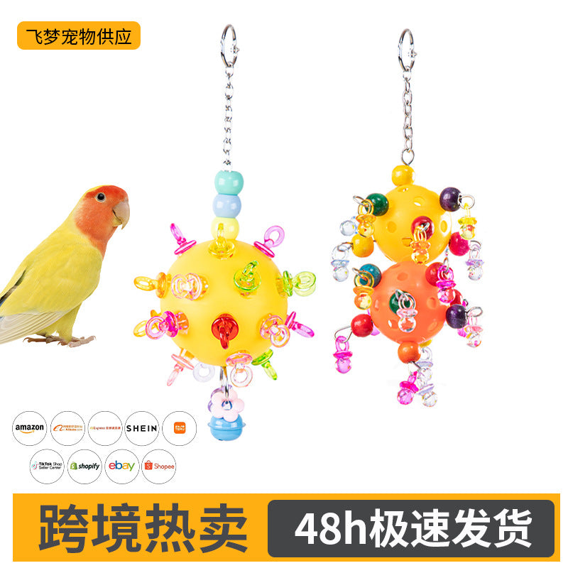 Bird Chew Toy with Bell for Parakeets Cockatiels Lovebirds, Cage Decoration