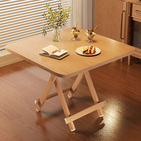 Outdoor Portable Folding Picnic Table for Camping and Park Use, Square Solid Wood