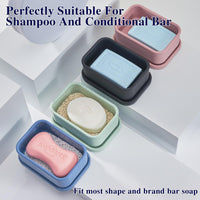 Silicone Travel Soap Dish with Drain Layer, Leakproof Portable Soap Holder for Bathroom Gym