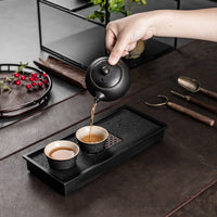Portable Kung Fu Tea Set with Teapot, Cups, and Tray for Home, Office, or Travel