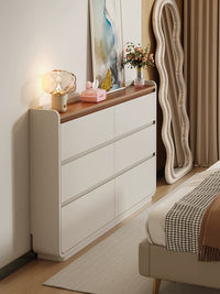 Italian Style Ultra-Thin Solid Wood Chest of Drawers, 20cm Narrow Storage Cabinet for Bedroom