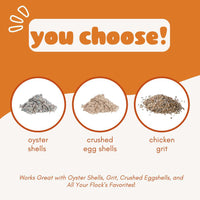 Chicken Oyster Shell and Grit Feeder Combo for Poultry